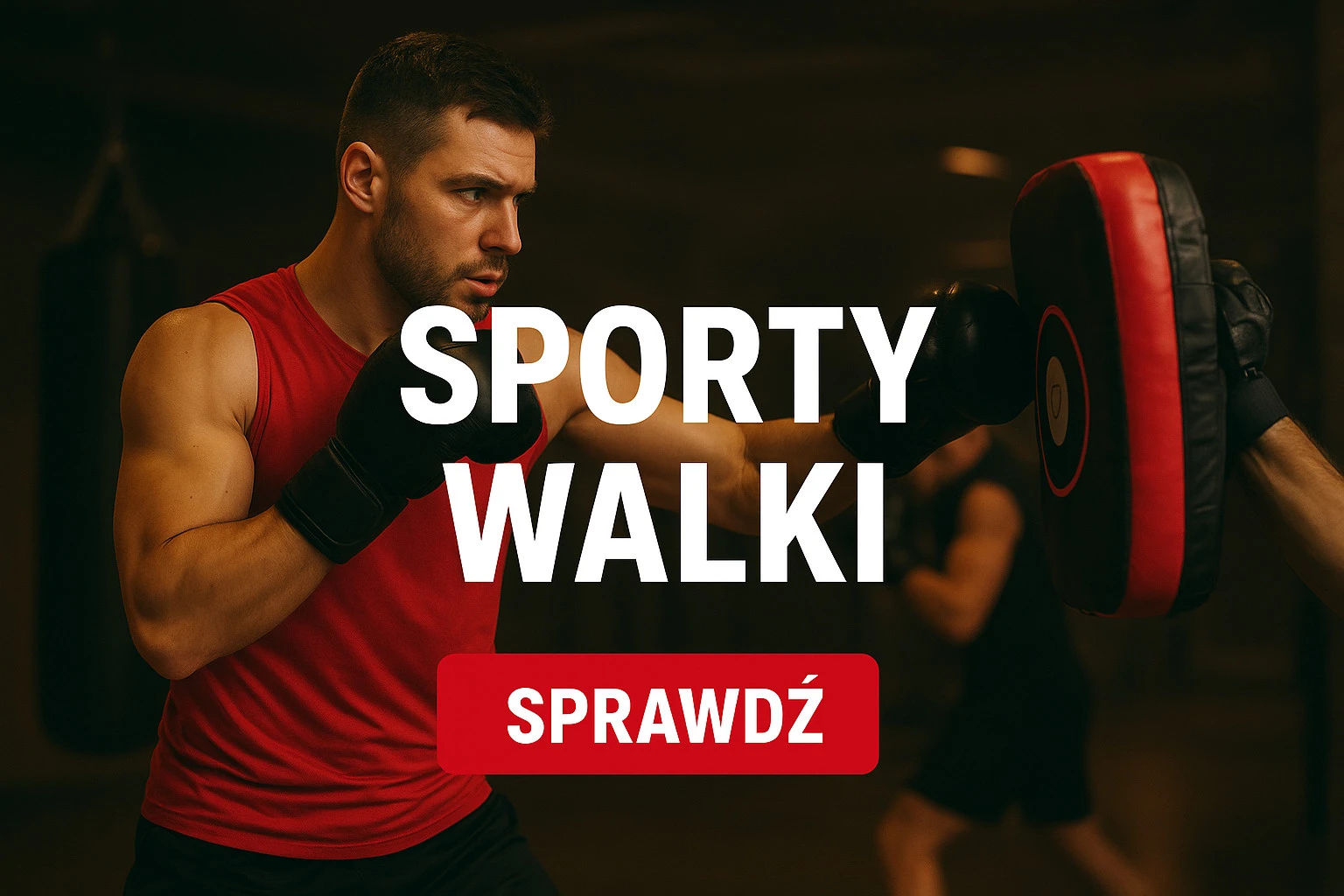 Propozycja: Sporty Walki Lublin - Fight Gym | Boks, Kickboxing i Krav Maga Mężczyzna trenujący boks i sporty walki na tarczach w klubie Fight Gym Lublin przy ul. Rzemieślniczej 4.